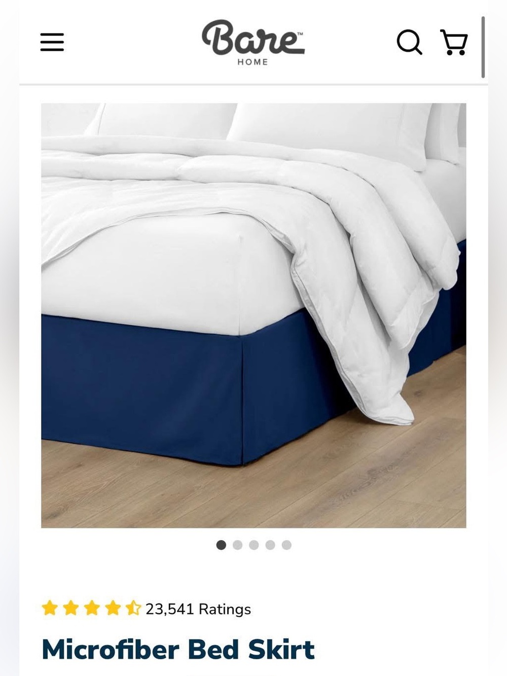Microfiber Bed Skirt — Dark Blue